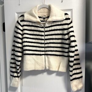 Striped Zip-Up Sweater